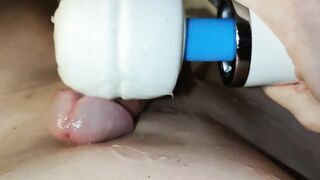 Close-Up With Hitachi Wand – Vibrating Cum Out Of My Penis two