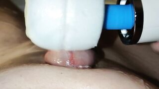 Close-Up With Hitachi Wand – Vibrating Cum Out Of My Penis two