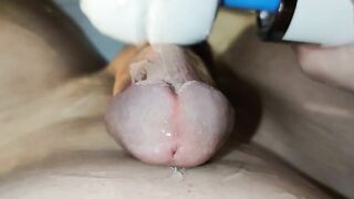 Close-Up With Hitachi Wand – Vibrating Cum Out Of My Penis two