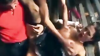 Ayla Mia gets plowed by 2 cocks