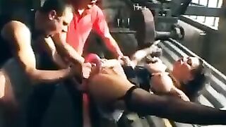 Ayla Mia gets plowed by 2 cocks