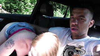 INSIDE OUTSIDE: African Bro bangs White 19 Yo inside His Vehicle and older people walk by: Chrystal Sinn - MISSDEEP.com