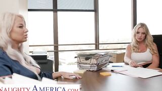 Erotic America - Beauty MILFS share a penis at the office!