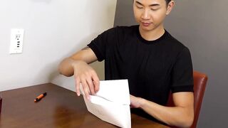 Asian twink Nolan Knox bends over to have his tight asshole plowed deep by Jay Wu