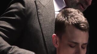 Muscular Mitch Cox buried his massive cock into the eager hole of twink Austin Young