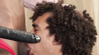 SayUncleNetwork.com - Ebony man's toy play leads to a raw barebacking of a cute gay