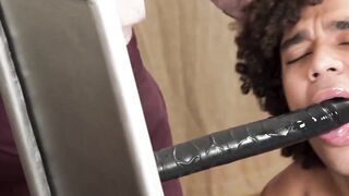 SayUncleNetwork.com - Ebony man's toy play leads to a raw barebacking of a cute gay