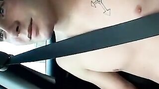 Str8Thugs.com - Horny thug Billy jerking off his juicy fuck stick in the car in solo
