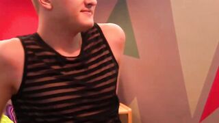 Straight Oliver Tucker poses and then gets to stimulate his ass and cock