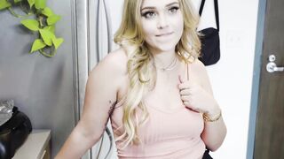 Sexy natural tits teen Kali Roses fucked doggystyle after BJ