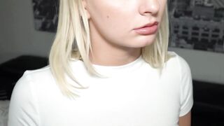Kinky blonde teen Alice Pink gets warm and sticky facial