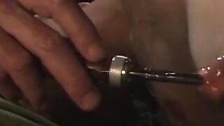 Filthy blond stud Tony Bishop takes a whack at tattooed muscle stud Chris Neal in ano