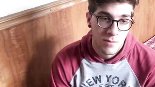 Alluring guy Arthur Joseph sways boredom by masturbating his hungry cock