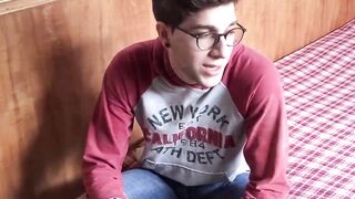 Alluring guy Arthur Joseph sways boredom by masturbating his hungry cock