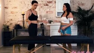 ALL CUNT WITH MOUTH STROKES - 2 Irresistible Masseuses Team Up To Take Care Of Their Client's Vagina
