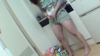 Japanese female toying her pussy all alone