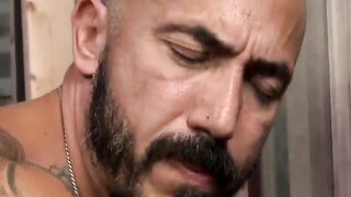 GayOver30.com - Darin pushes Alessio up against the wall for a hardcore anal fuck
