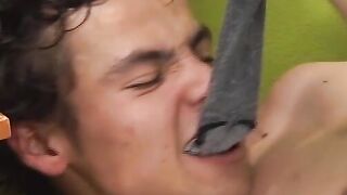 Slim cock suckers take turn boning each other hard and fast