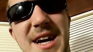Thug pleases his cock with the help of nice flashlight