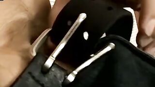 Thug pleases his cock with the help of nice flashlight