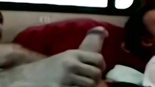 Amateurs have good time lying next to each other jerking off
