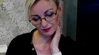 Busty amateur MILF in black blouse
