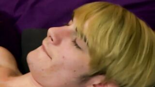 Blond twinks bareback fucking and blasting out their load