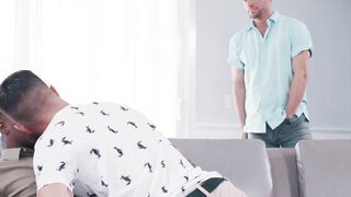 MaleNoir.com - Marquee D'Angelo spitroasts two bottoms in intense threesome action