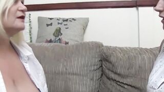 MatureLacey.com - Inked lesbian scissors with granny Lacey Starr after pussy licking