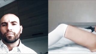 PornTaboos.com - Sexy Athena Faris' webcam pussy play teases her bald stud captive