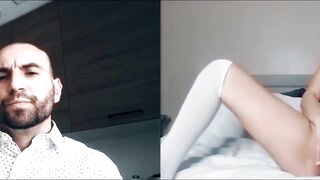 PornTaboos.com - Sexy Athena Faris' webcam pussy play teases her bald stud captive