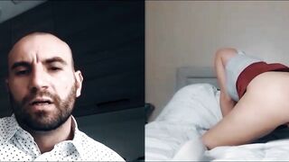 PornTaboos.com - Sexy Athena Faris' webcam pussy play teases her bald stud captive