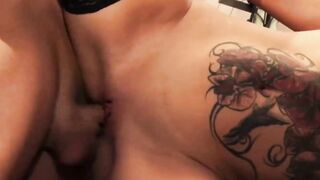 Vulgar mom inside glasses give titjob