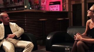 Vulgar mom inside glasses give titjob