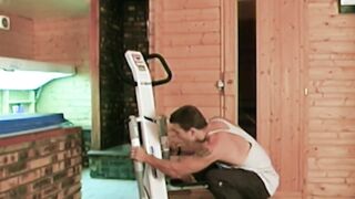 Petite goddess works on a dick into the gym