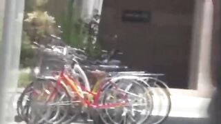 NipponSexTV.com - Hairy Japanese exhibitionist pisses on hidden voyeur cam
