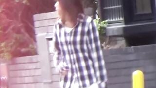 NipponPissTV.com - Perverted Asian teen wipes her cunt after taking a piss in public