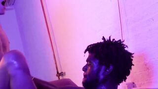 SayUncleNetwork.com - Muscly ebony overpowers Latino bottom for a raw anal invasion