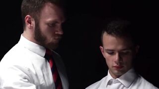 BoyMissionary.com - Mormon elder watches over a young follower as he receives a divin