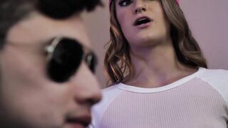 Cute teen Kenzie Madison gives sloppy blowjob to stepbrother