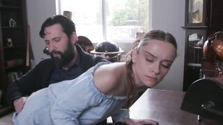 Petite teen Lily Glee sucks stepdads cock for sticky facial