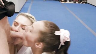 Karate students pounded hard in dojo for sticky cumshot