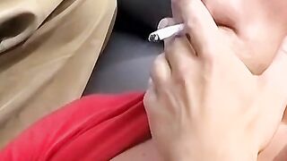 Hardcore chainsmoking and cock jerking by horny Devon and two other bad studs