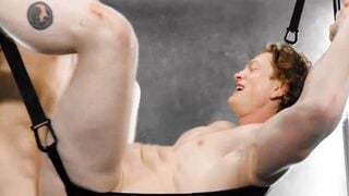 Hunk bisexuals Kyle Connors and Justin Lewis flip fucked and blowjob each other in ma