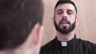 FatherXXX.com - Religious daddy teases twink with a holy dildo before a raw, sinful f