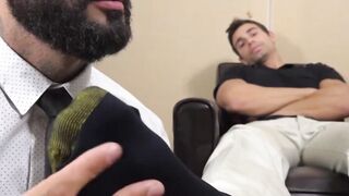 Imperial Muscle felt relief after his feet got sucked and worshiped by muscular Rikk
