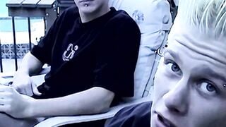 Straight guys Evan Heinze and Ian Madrox put on a little sexy foot show