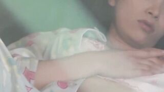 Naughty Japanese babe filmed while fingers herself