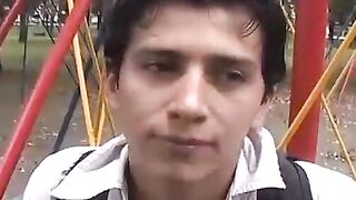 Cute twinks Alfonso and Cesar stuff each other in a shower