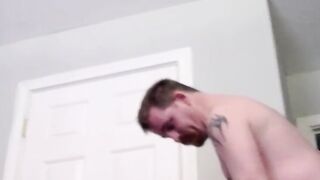 Chubby black amateur gagging on hard white cock